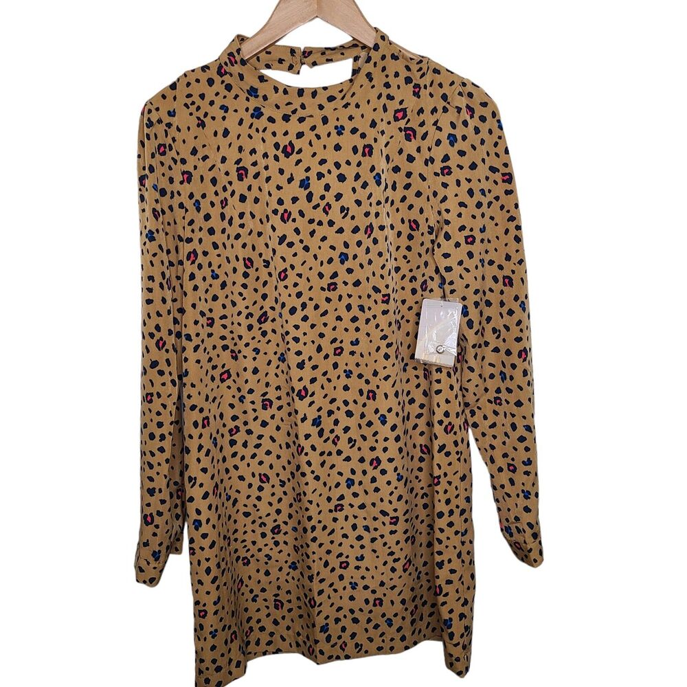 Kimchi‎ Blue Womens SZ M Cheetah Print Dress/Tunic Tan/Multicolor New w Tags NWT